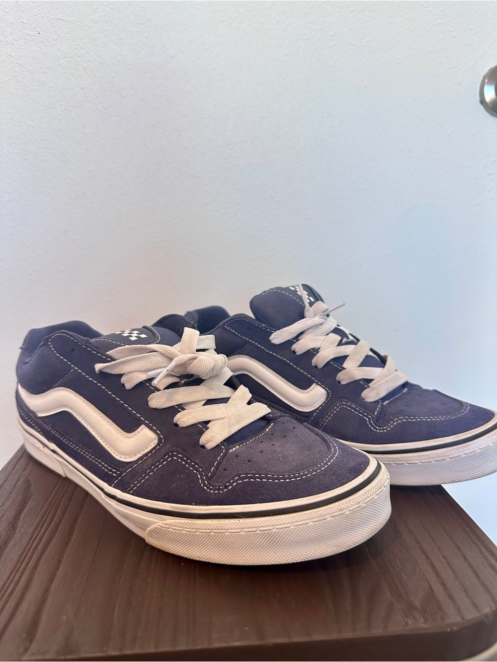 Vans Caldrone Men’s Low-Top Skate Sneakers 10.5 - Navy Blue Suede Y2K Style